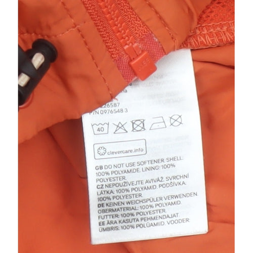 H&M Sport Womens Orange UK 16 Hooded Windbreaker Lightweight Jacket