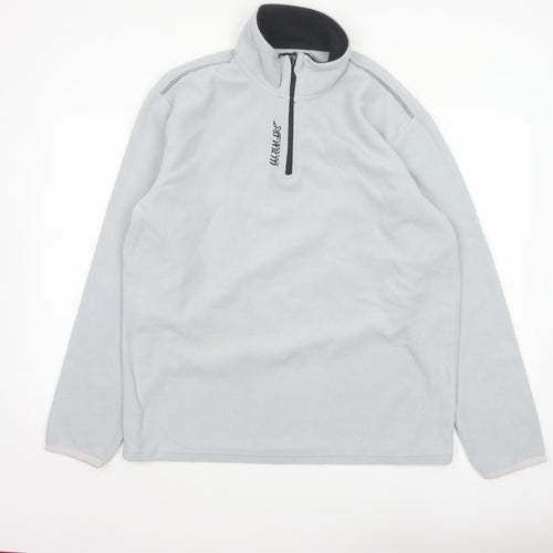 Atlas For Men Grey L 1/4 Zip Fleece Pullover Sweatshirt Outdoor