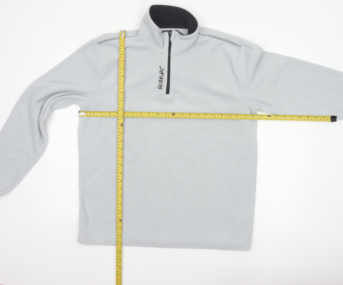 Atlas For Men Grey L 1/4 Zip Fleece Pullover Sweatshirt Outdoor