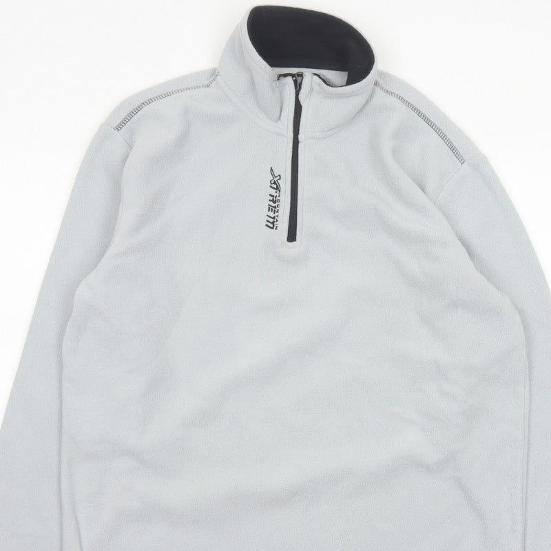 Atlas For Men Grey L 1/4 Zip Fleece Pullover Sweatshirt Outdoor