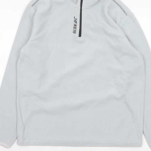 Atlas For Men Grey L 1/4 Zip Fleece Pullover Sweatshirt Outdoor