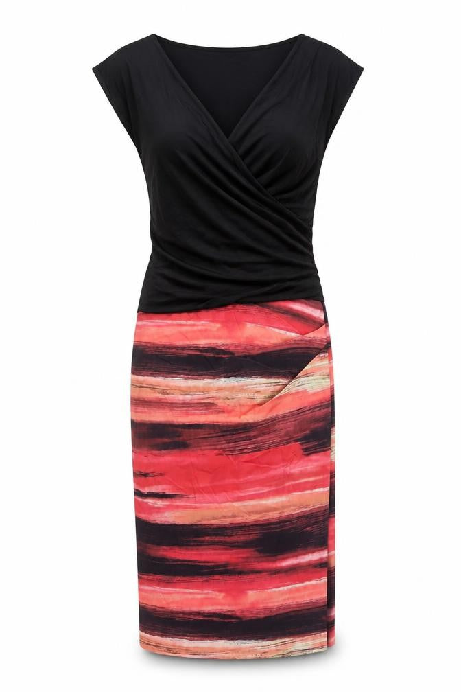 Karen Millen Women Black Pink UK 10 Midi Sheath Party Dress