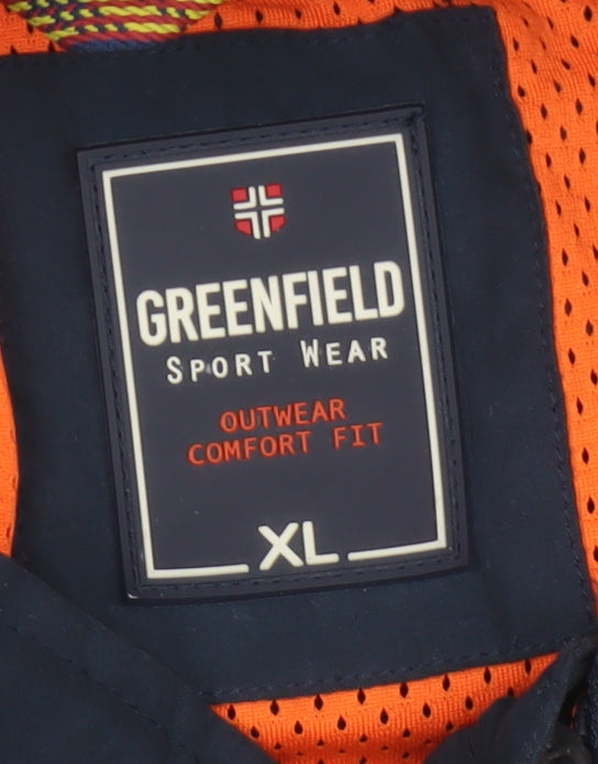 Greenfield Men’s Blue XL Bomber Jacket Full Zip Logo