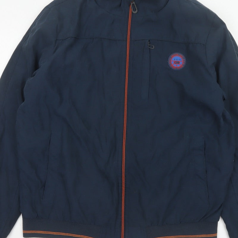 Greenfield Men’s Blue XL Bomber Jacket Full Zip Logo