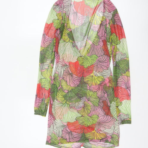 Missguided Women Multicoloured Floral Mesh Wrap Dress UK 12