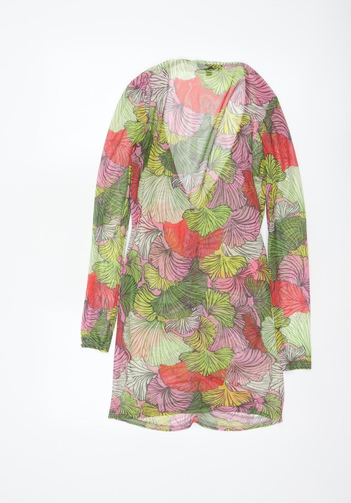 Missguided Women Multicoloured Floral Mesh Wrap Dress UK 12