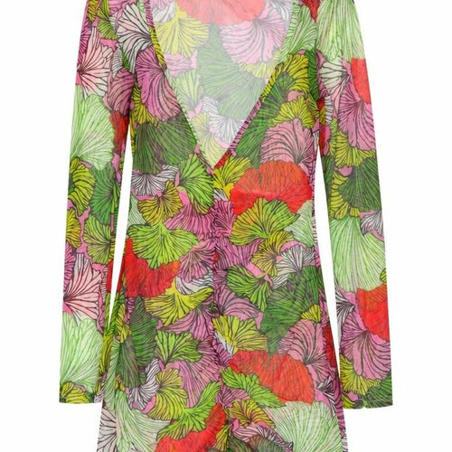 Missguided Women Multicoloured Floral Mesh Wrap Dress UK 12