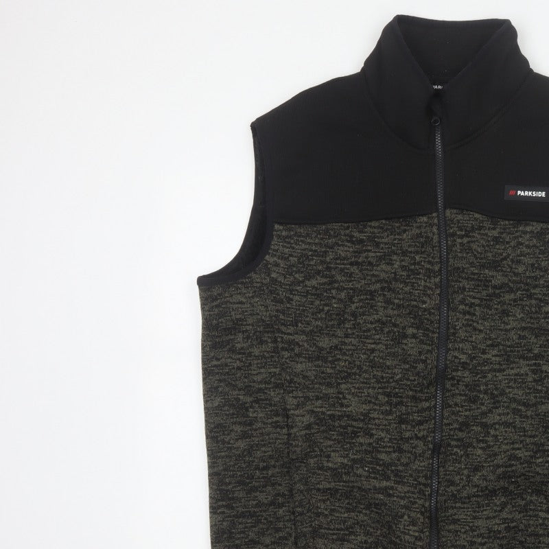 Parkside Men’s Grey Fleece Bodywarmer Waistcoat M Full Zip Workwear
