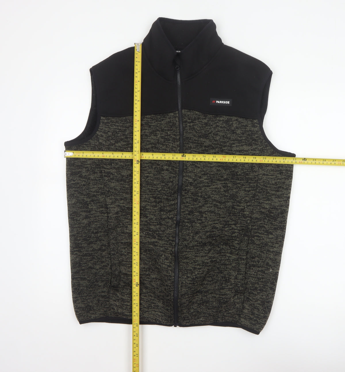 Parkside Men’s Grey Fleece Bodywarmer Waistcoat M Full Zip Workwear