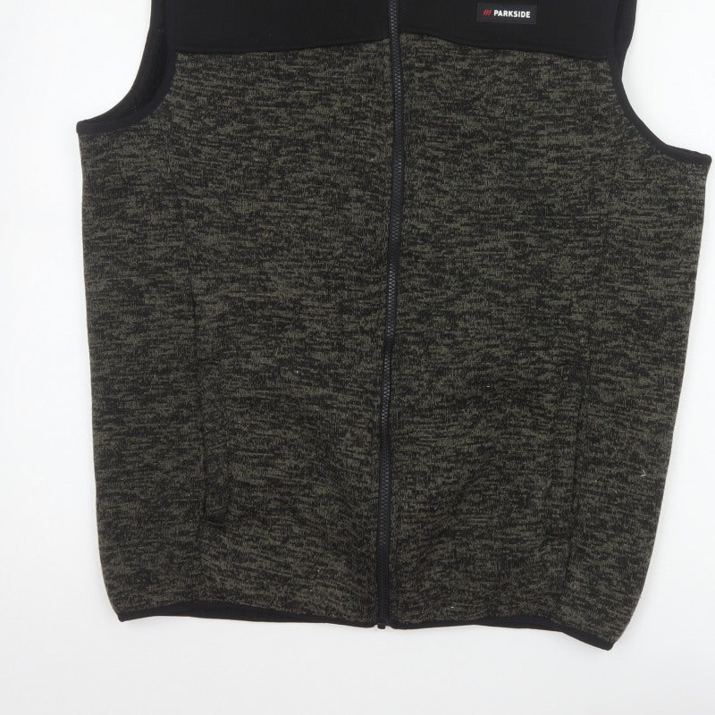 Parkside Men’s Grey Fleece Bodywarmer Waistcoat M Full Zip Workwear