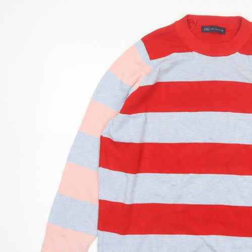 Marks and Spencer Women Red Grey Pink Striped Pullover Jumper UK 18