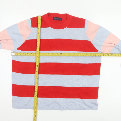 Marks and Spencer Women Red Grey Pink Striped Pullover Jumper UK 18
