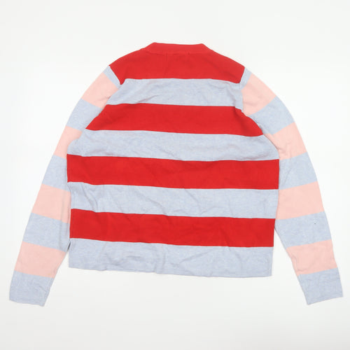 Marks and Spencer Women Red Grey Pink Striped Pullover Jumper UK 18