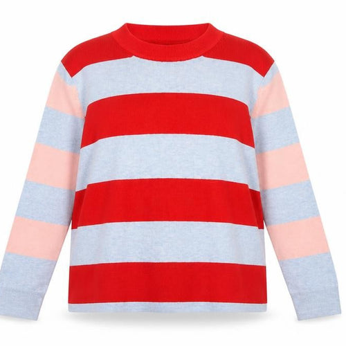 Marks and Spencer Women Red Grey Pink Striped Pullover Jumper UK 18
