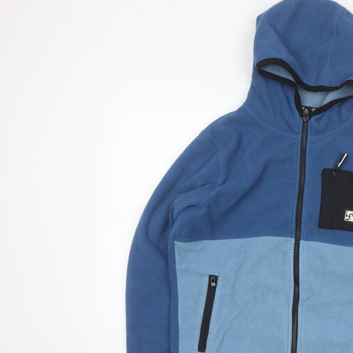 Saltrock Boys Blue 13 Years Full Zip Hooded Fleece Hoodie Colourblock