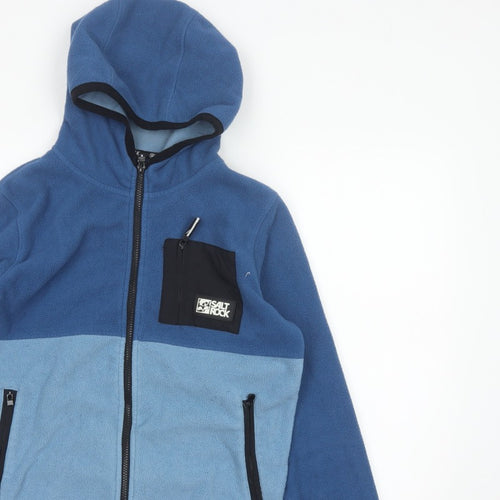 Saltrock Boys Blue 13 Years Full Zip Hooded Fleece Hoodie Colourblock