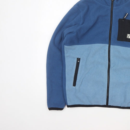 Saltrock Boys Blue 13 Years Full Zip Hooded Fleece Hoodie Colourblock