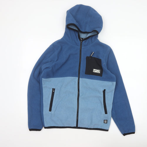 Saltrock Boys Blue 13 Years Full Zip Hooded Fleece Hoodie Colourblock