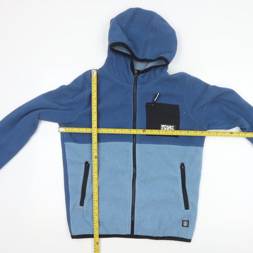 Saltrock Boys Blue 13 Years Full Zip Hooded Fleece Hoodie Colourblock
