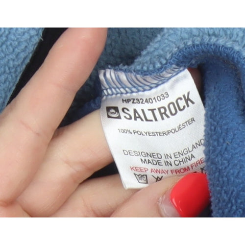 Saltrock Boys Blue 13 Years Full Zip Hooded Fleece Hoodie Colourblock