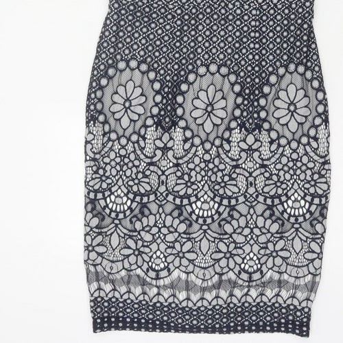 Phase Eight Women Blue UK 10 Floral Lace Pencil Knee Dress