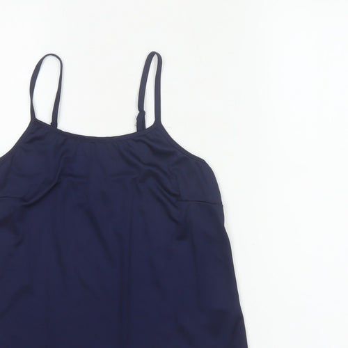 M&Co Women Blue Size 10 Petite Camisole Adjustable Strap Tank Top