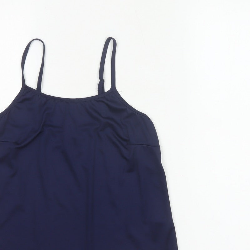 M&Co Women Blue Size 10 Petite Camisole Adjustable Strap Tank Top