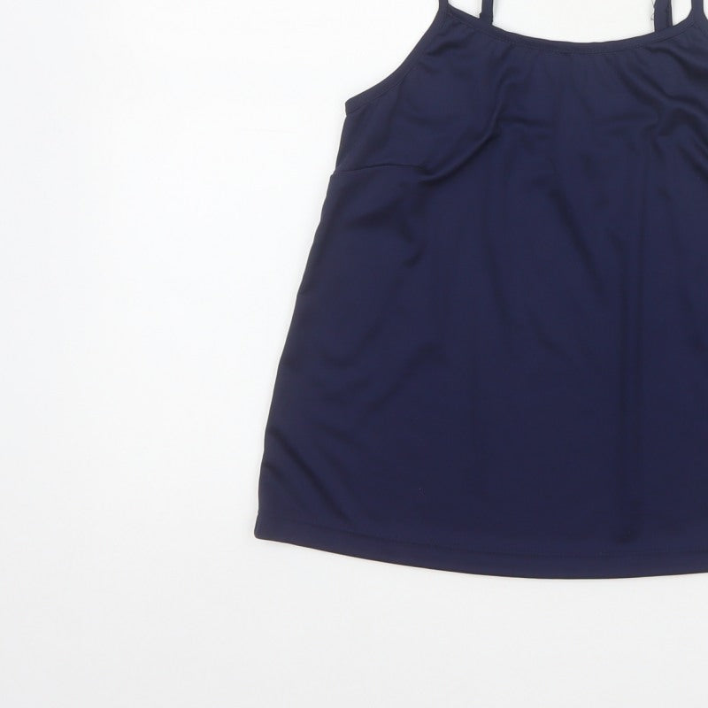 M&Co Women Blue Size 10 Petite Camisole Adjustable Strap Tank Top