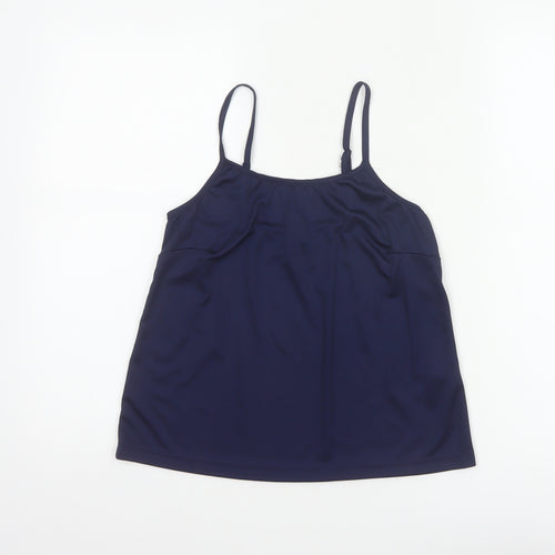 M&Co Women Blue Size 10 Petite Camisole Adjustable Strap Tank Top