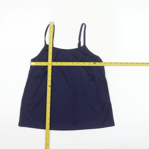 M&Co Women Blue Size 10 Petite Camisole Adjustable Strap Tank Top
