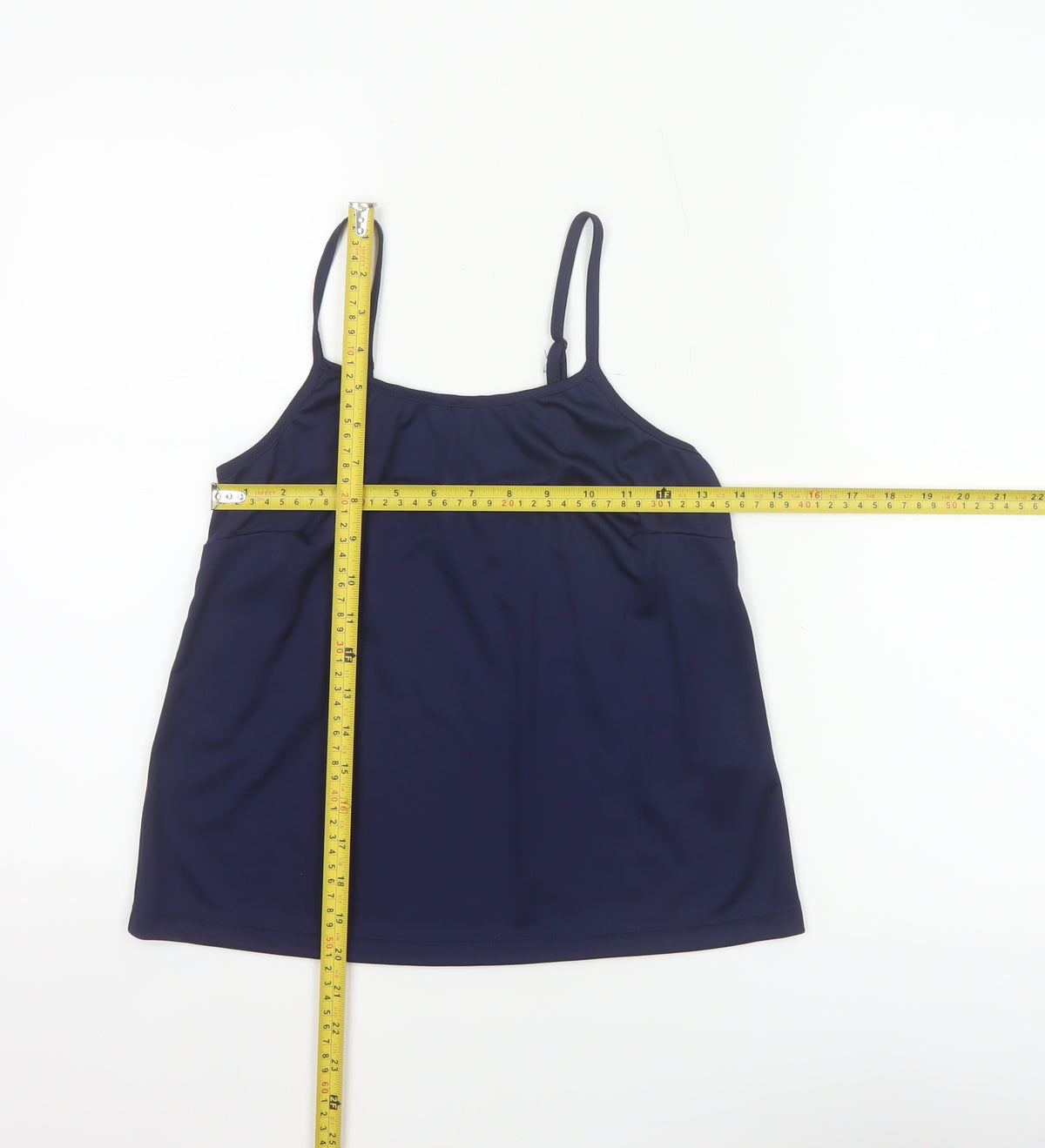 M&Co Women Blue Size 10 Petite Camisole Adjustable Strap Tank Top