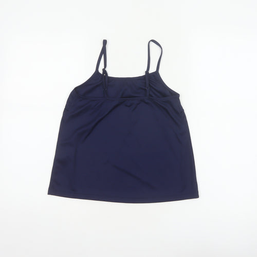 M&Co Women Blue Size 10 Petite Camisole Adjustable Strap Tank Top