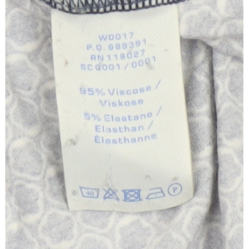Boden Women Blue UK 10 Fit & Flare Knee Dress Geometric V-Neck Long Sleeve