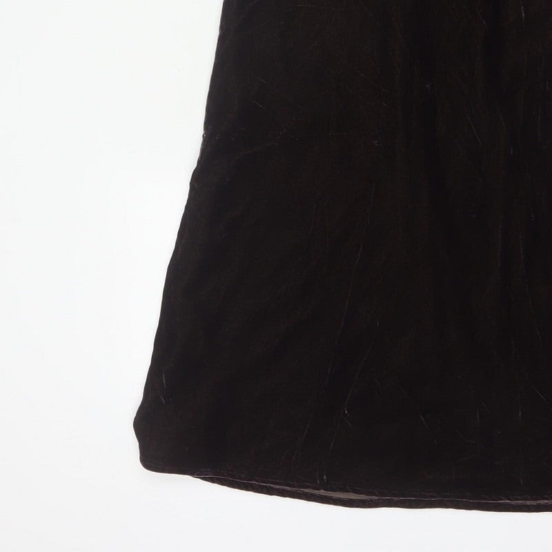 Hartford Women Purple XS A-Line Silk Blend Velvet V-Neck Dress