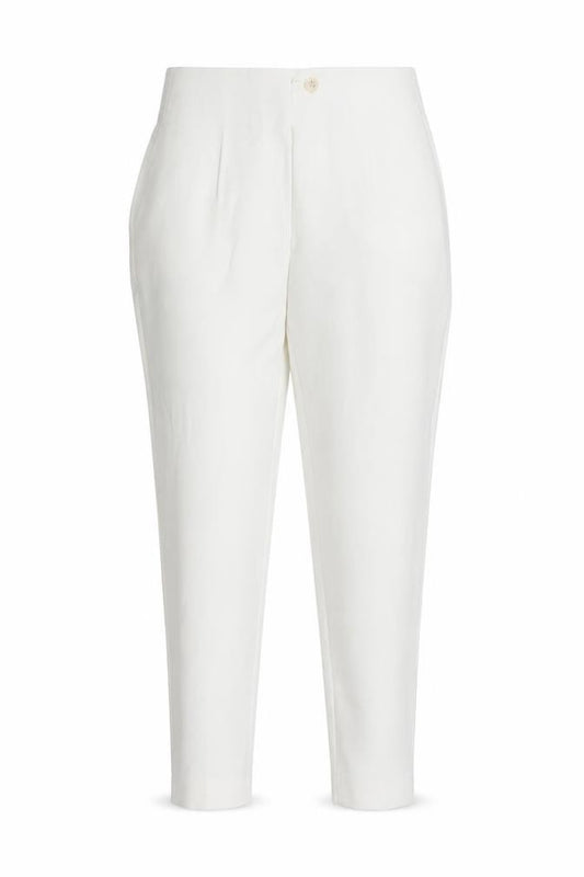 Capsule Women White XL High Rise Tapered Dress Trousers Stretch