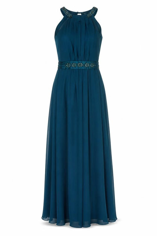 Coast Women Green UK 8 Maxi Chiffon Beaded Evening Wedding Dress