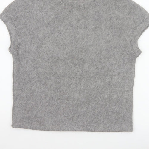 Zara Women Grey S Basic Knit Crew Neck Short Sleeve T-Shirt