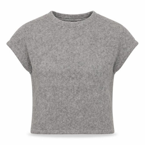 Zara Women Grey S Basic Knit Crew Neck Short Sleeve T-Shirt