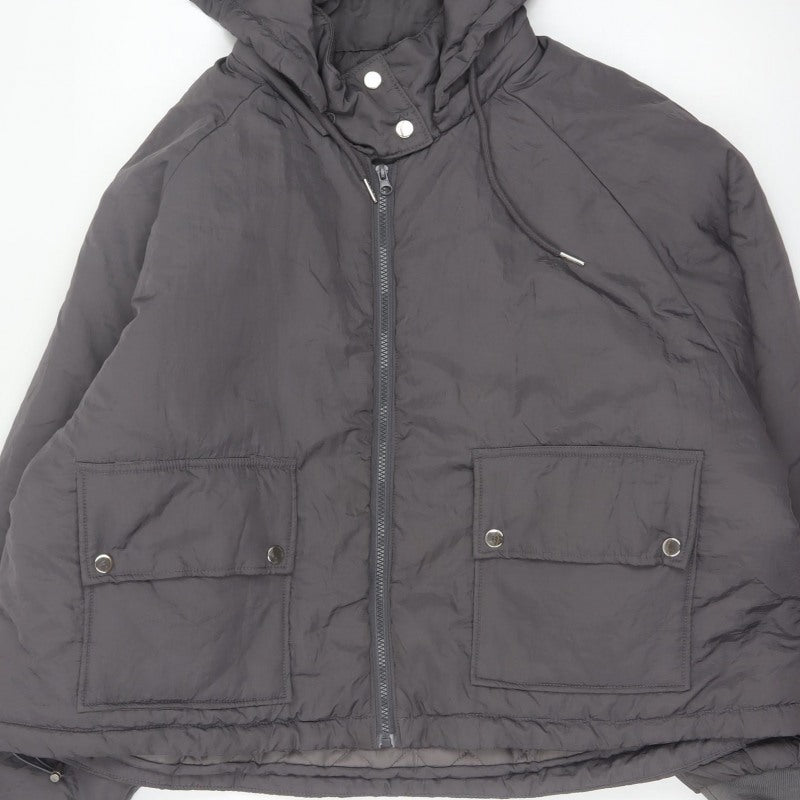 PrettyLittleThing Women Black M Hooded Puffer Jacket