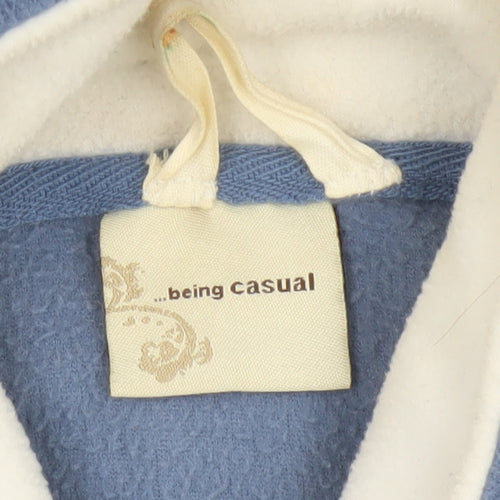Being Casual Women’s Blue Fleece Jacket UK 12/14 Full Zip Pockets