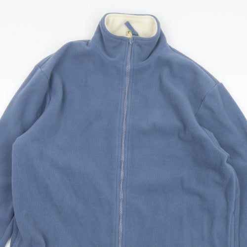 Being Casual Women’s Blue Fleece Jacket UK 12/14 Full Zip Pockets