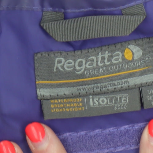 Regatta Women’s Purple UK 18 Isolite Hooded Waterproof Rain Jacket