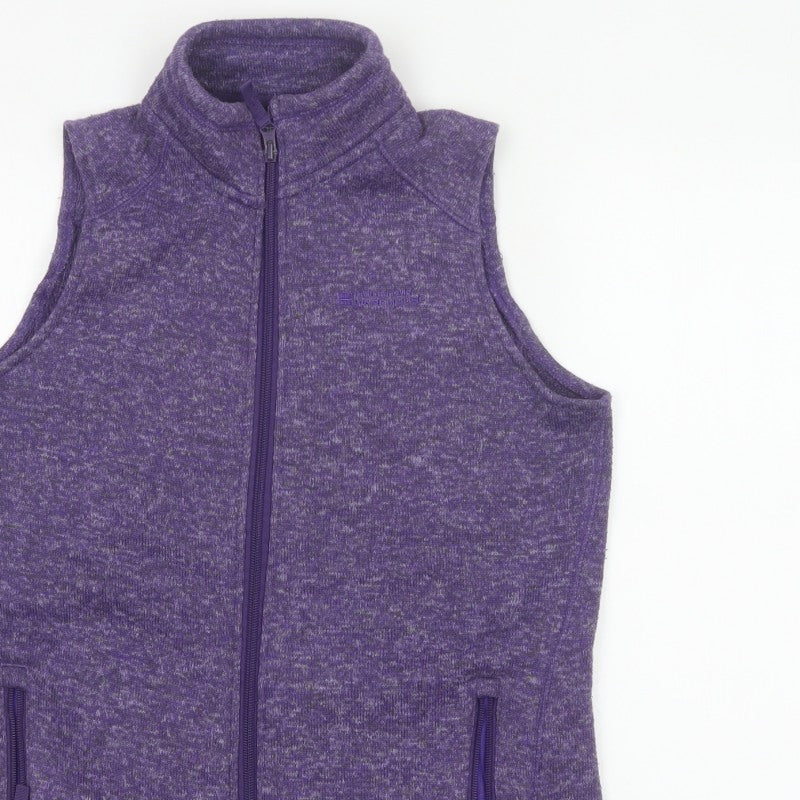 Mountain Warehouse Women Purple UK 12 Fleece Full Zip Waistcoat