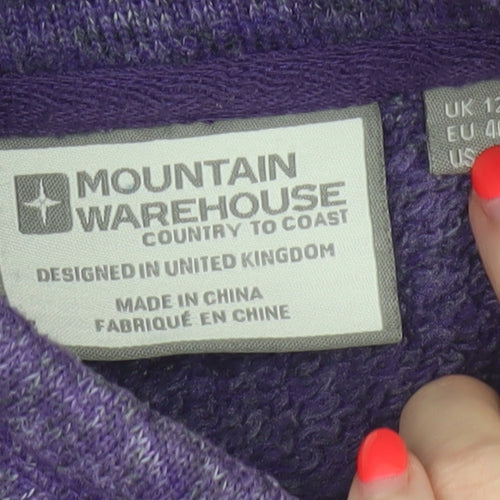 Mountain Warehouse Women Purple UK 12 Fleece Full Zip Waistcoat