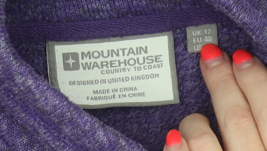 Mountain Warehouse Women Purple UK 12 Fleece Full Zip Waistcoat