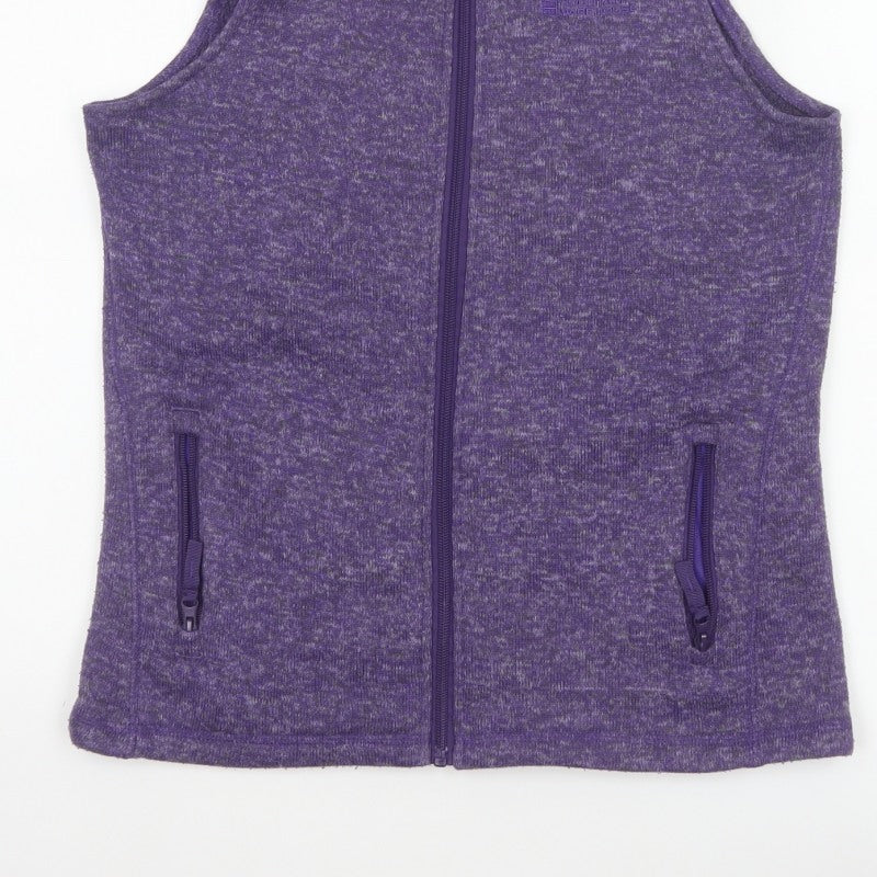 Mountain Warehouse Women Purple UK 12 Fleece Full Zip Waistcoat