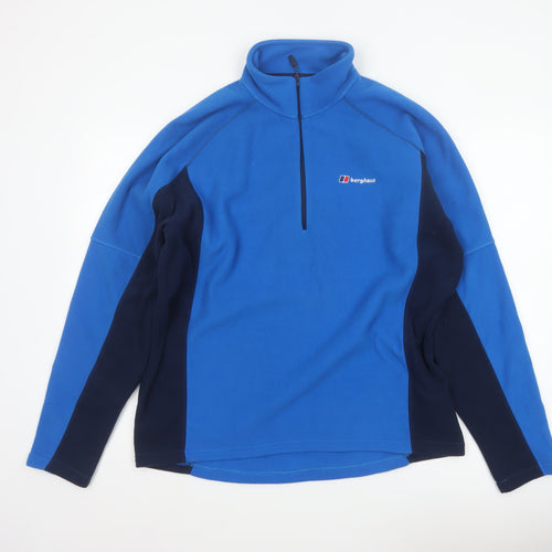 Berghaus Men's Blue L 1/4 Zip Fleece Pullover Sweatshirt Outdoor