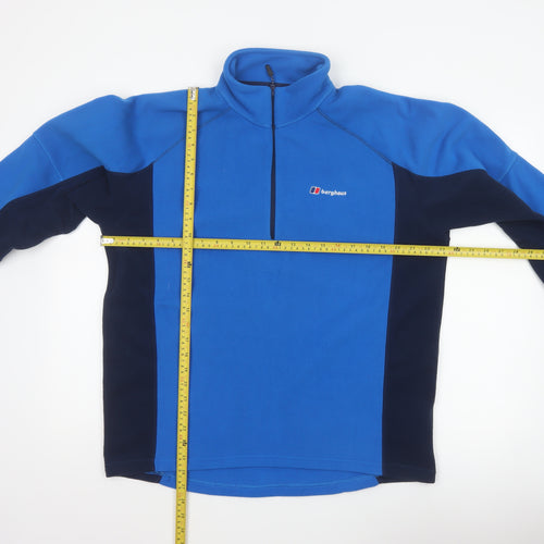 Berghaus Men's Blue L 1/4 Zip Fleece Pullover Sweatshirt Outdoor