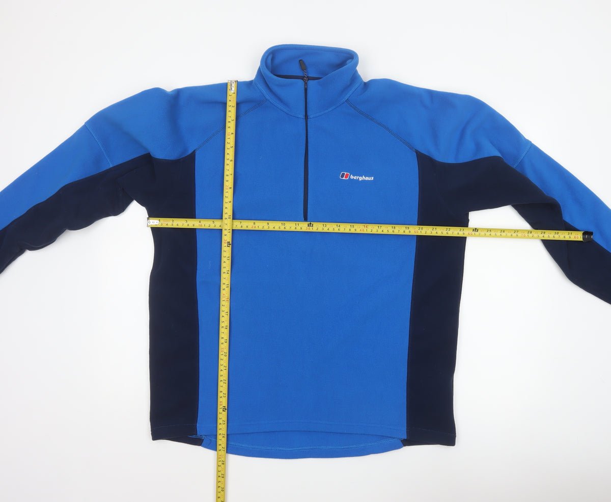 Berghaus Men's Blue L 1/4 Zip Fleece Pullover Sweatshirt Outdoor