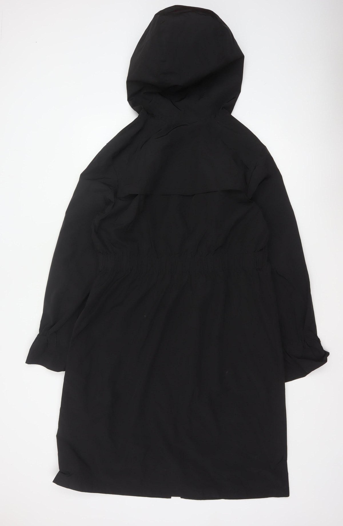 By Very Women's Black Size 12 Hooded Long Rain Coat Full Zip